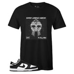 Black Crew Neck VILLAIN T-shirt to Match Nike SB Dunk Low Black White