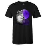 Black Crew Neck WOLF T-shirt to Match Air Jordan Retro 12 Dark Concord