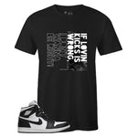 T-shirt to Match Air Jordan 1 Retro 85 Black-White - Wrong Black Sneaker Tee