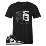 T-shirt to Match Air Jordan 1 Retro 85 Black-White - Wrong Black Sneaker Tee