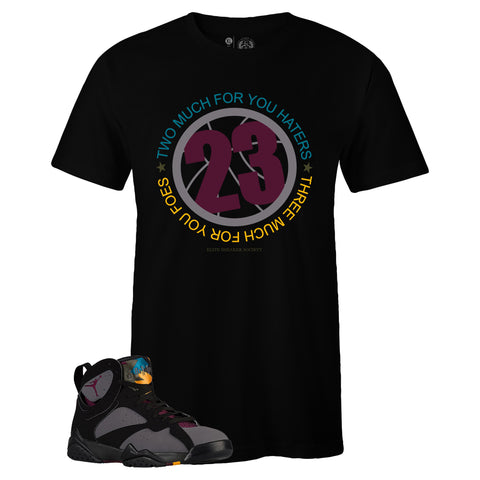 Black Crew Neck 23 T-shirt To Match Air Jordan Retro 7 Bordeaux