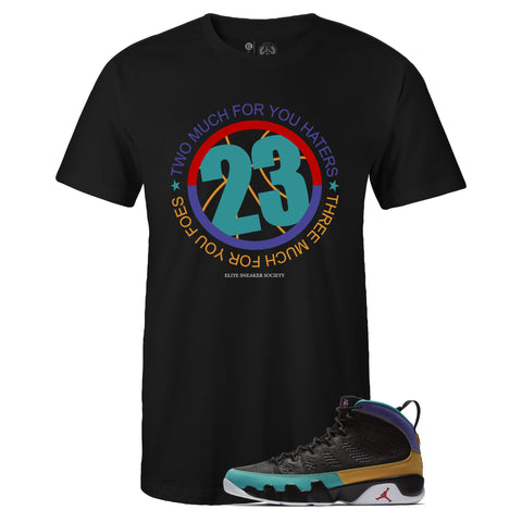 Black Crew Neck 23 T-shirt To Match Air Jordan Retro 9 Dream It Do It Flight Nostalgia