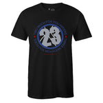 Black Crew Neck 23 T-shirt To Match Air Jordan Retro 4 WNTR Loyal Blue