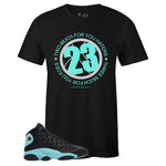 Black Crew Neck 23 T-shirt To Match Air Jordan Retro 13 Island Green