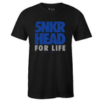 Black Crew Neck SNKR HEAD FOR LIFE T-shirt To Match Air Jordan Retro 5 Blue Suede