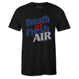 Black Crew Neck BREATH OF FRESH AIR T-shirt To Match Air Jordan Retro 4 WNTR Loyal Blue