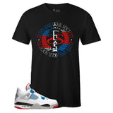Black Crew Neck ELITE SNEAKER SOCIETY T-shirt To Match Air Jordan Retro 4 What The