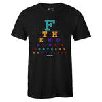 Black Crew Neck EYE CHART T-shirt To Match Air Jordan Retro 9 Dream It Do It Flight Nostalgia