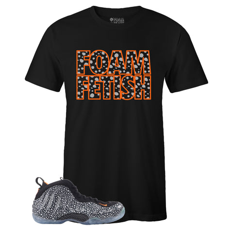 Black Crew Neck FOAM FETISH T-shirt To Match Air Foamposite One Safari