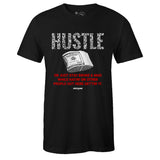 Black Crew Neck HUSTLE T-shirt To Match Air Jordan Retro 3 Black Cement