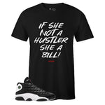Black Crew Neck HUSTLER T-shirt to Match Air Jordan Retro 13 Reverse He Got Game