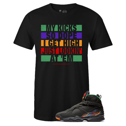 Black Crew Neck KICKS SO DOPE T-shirt to Match Air Jordan Retro 8 Tinker