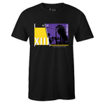 Black Crew Neck LOS ANGELES T-shirt To Match Air Jordan Retro 13 Lakers