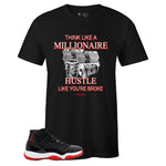 Black Crew Neck MILLIONAIRE MINDSET T-shirt to Match Bred 11