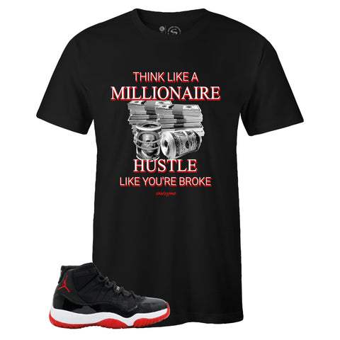 Black Crew Neck MILLIONAIRE MINDSET T-shirt to Match Bred 11