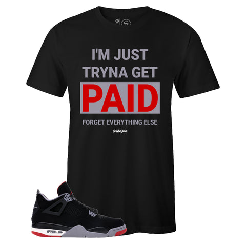 Black Crew Neck PAID T-shirt To Match BRED 4