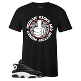 Black Crew Neck ROCKIN' KICKS T-shirt to Match Air Jordan Retro 13 Reverse He Got Game