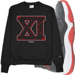 Black Crew Neck XI Champion Sweatshirt to Match Bred 11