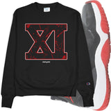 Black Crew Neck XI Champion Sweatshirt to Match Bred 11