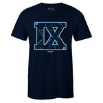 Navy Crew Neck IX T-shirt To Match Air Jordan Retro 9 UNC Pearl Blue