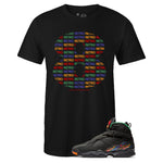 Black Crew Neck Retro Eight T-shirt to Match Air Jordan Retro 8 Tinker