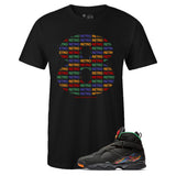 Black Crew Neck Retro Eight T-shirt to Match Air Jordan Retro 8 Tinker