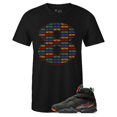 Black Crew Neck Retro Eight T-shirt to Match Air Jordan Retro 8 Tinker