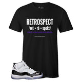 Black Crew Neck RETROSPECT T-shirt to Match Air Jordan Retro 11 CONCORD
