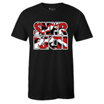 Black Crew Neck SNKR RICH Red Camo T-shirt to Match Bred 11