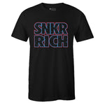 Black Crew Neck SNKR RICH T-shirt To Match Air Jordan Retro 4 Travis Scott Oilers