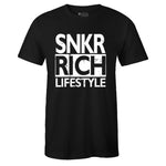 Black Crew Neck SNKR RICH LIFESTYLE T-shirt to Match Air Jordan Retro 11 Low Barons