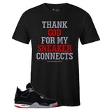 Black Crew Neck THANK GOD T-shirt To Match BRED 4