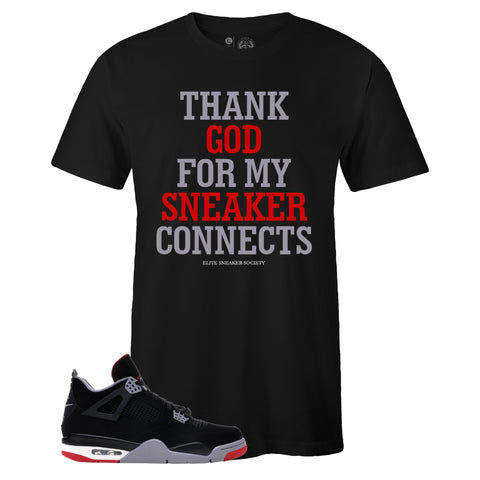 Black Crew Neck THANK GOD T-shirt To Match BRED 4