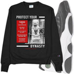 Black Crew Neck TIANGOU Champion Sweatshirt to Match Air Jordan Retro 13 Reverse He Got Game