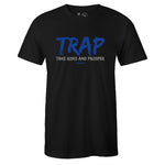 Black Crew Neck TRAP Sneaker T-shirt To Match Air Jordan Retro 5 Blue Suede