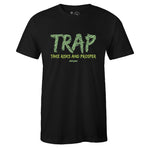 Black Crew Neck TRAP T-shirt to Match Yeezy Boost 350 V2 Yeezreel