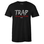 Black Crew Neck TRAP T-shirt to Match Yeezy Boost 350 v2 Zebra