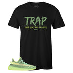 Black Crew Neck TRAP T-shirt to Match Yeezy Boost 350 V2 Yeezreel