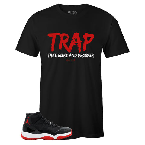 Black Crew Neck TRAP T-shirt to Match Bred 11