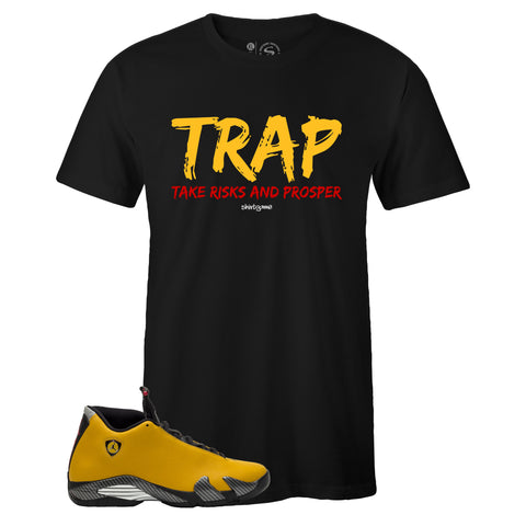 Black Crew Neck TRAP T-shirt To Match Air Jordan Retro 14 Reverse Ferrari