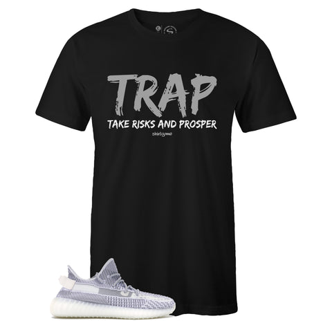 Black Crew Neck TRAP T-shirt to Match Yeezy Boost 350 V2 Static
