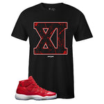 Men's Black Crew Neck XI Sneaker T-shirt to Match Air Jordan Retro 11 Win Like 96
