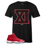 Men's Black Crew Neck XI Sneaker T-shirt to Match Air Jordan Retro 11 Win Like 96