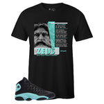 Black Crew Neck ZEUS T-shirt To Match Air Jordan Retro 13 Island Green