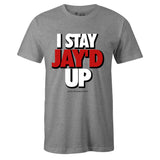 Grey Crew Neck JAY'D UP T-shirt to Match Air Jordan Retro 5 Fire Red