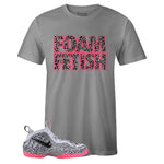 Grey Crew Neck FOAM FETISH T-shirt To Match Air Foamposite Pro Elephant Print