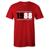 Red Crew Neck 1988 T-shirt To Match Air Jordan Retro 3 Red Cement