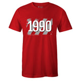 Red Crew Neck 1990 T-shirt to Match Air Jordan Retro 5 Fire Red