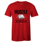 Red Crew Neck HUSTLE T-shirt to Match Air Jordan Retro 5 Raging Bull