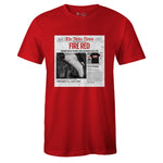 Red Crew Neck RETRO NEWS T-shirt to Match Air Jordan Retro 5 Fire Red